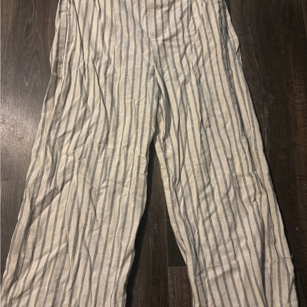 T.J.Maxx Striped Jumpsuit in White and Gray